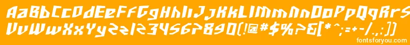 フォントSF Junk Culture Bold Oblique – オレンジの背景に白い文字