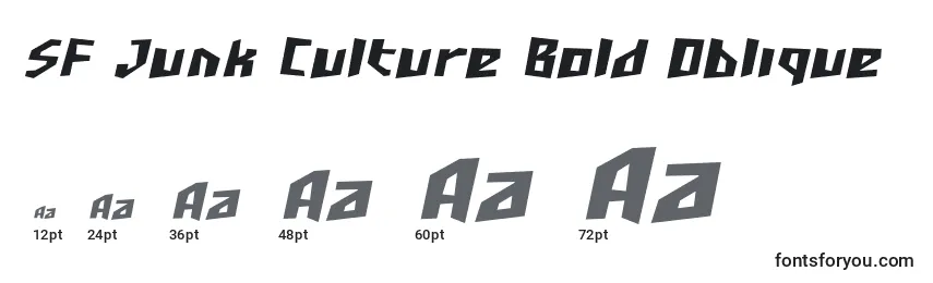 SF Junk Culture Bold Oblique Font Sizes