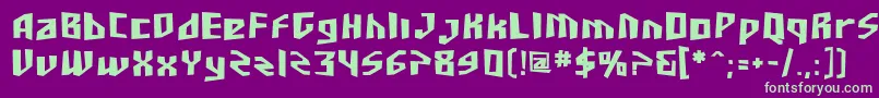 SF Junk Culture Bold Font – Green Fonts on Purple Background