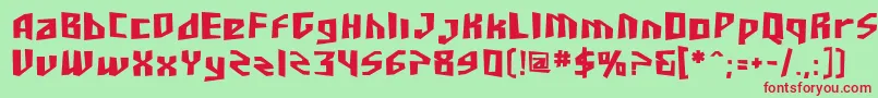 SF Junk Culture Bold Font – Red Fonts on Green Background