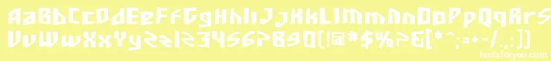 SF Junk Culture Bold Font – White Fonts on Yellow Background