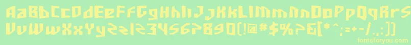 フォントSF Junk Culture Bold – 黄色の文字が緑の背景にあります
