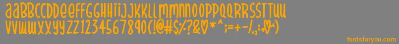 SparklyHearts Font – Orange Fonts on Gray Background