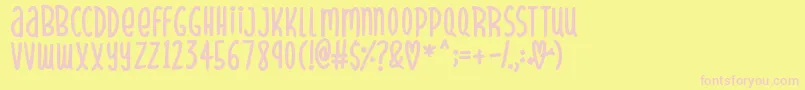 SparklyHearts Font – Pink Fonts on Yellow Background