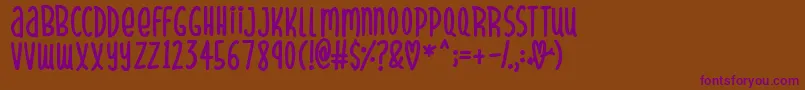 SparklyHearts Font – Purple Fonts on Brown Background