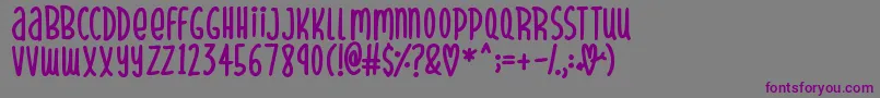 SparklyHearts Font – Purple Fonts on Gray Background