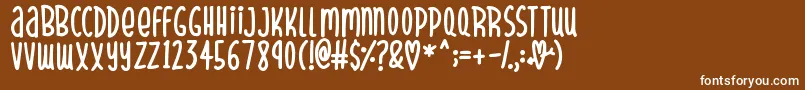 SparklyHearts Font – White Fonts on Brown Background