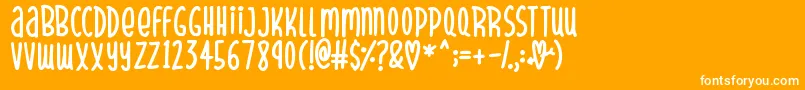 SparklyHearts Font – White Fonts on Orange Background