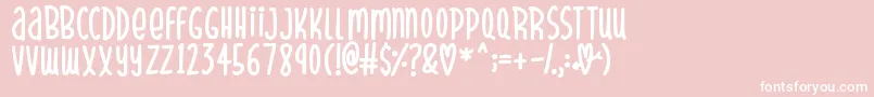 SparklyHearts Font – White Fonts on Pink Background