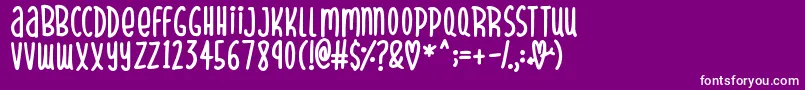 SparklyHearts Font – White Fonts on Purple Background