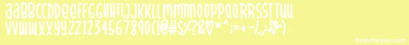 SparklyHearts Font – White Fonts on Yellow Background