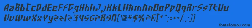 SF Junk Culture Condensed Oblique-Schriftart – Schwarze Schriften auf blauem Hintergrund