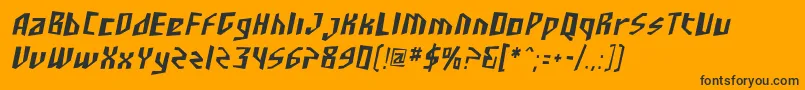 フォントSF Junk Culture Condensed Oblique – 黒い文字のオレンジの背景