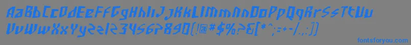 Шрифт SF Junk Culture Condensed Oblique – синие шрифты на сером фоне