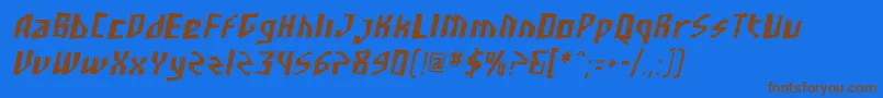 SF Junk Culture Condensed Oblique Font – Brown Fonts on Blue Background