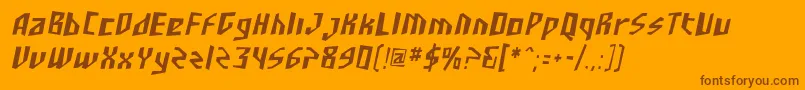 SF Junk Culture Condensed Oblique-fontti – ruskeat fontit oranssilla taustalla