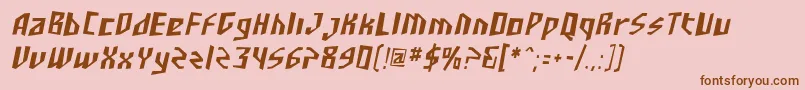 SF Junk Culture Condensed Oblique-fontti – ruskeat fontit vaaleanpunaisella taustalla