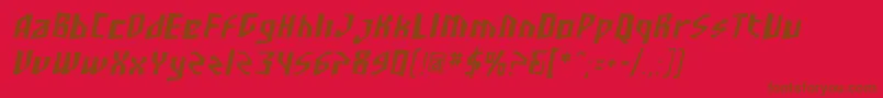 SF Junk Culture Condensed Oblique-Schriftart – Braune Schriften auf rotem Hintergrund