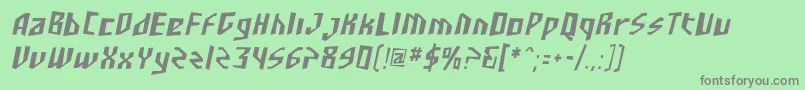 SF Junk Culture Condensed Oblique-fontti – harmaat kirjasimet vihreällä taustalla
