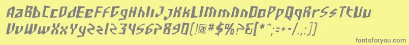 フォントSF Junk Culture Condensed Oblique – 黄色の背景に灰色の文字