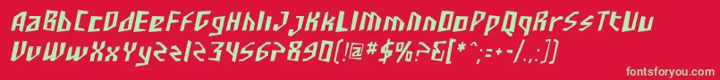 SF Junk Culture Condensed Oblique-fontti – vihreät fontit punaisella taustalla