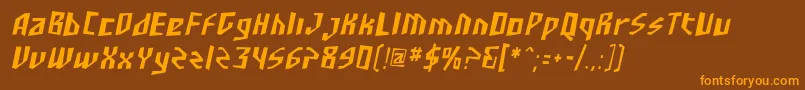 SF Junk Culture Condensed Oblique Font – Orange Fonts on Brown Background
