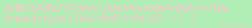 Czcionka SF Junk Culture Condensed Oblique – różowe czcionki na zielonym tle