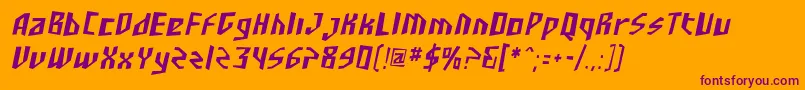 SF Junk Culture Condensed Oblique Font – Purple Fonts on Orange Background