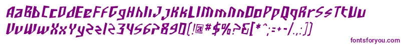 SF Junk Culture Condensed Oblique-fontti – violetit fontit valkoisella taustalla