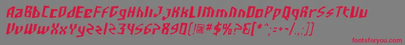 フォントSF Junk Culture Condensed Oblique – 赤い文字の灰色の背景