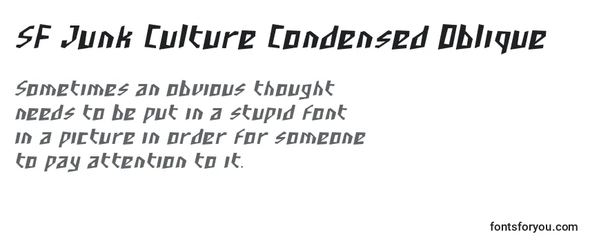 SF Junk Culture Condensed Oblique-fontti