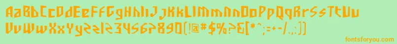 SF Junk Culture Condensed Font – Orange Fonts on Green Background