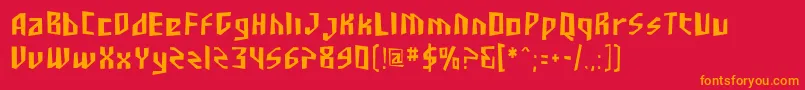 SF Junk Culture Condensed Font – Orange Fonts on Red Background