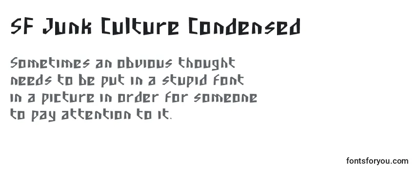 Review of the SF Junk Culture Condensed (140331) Font