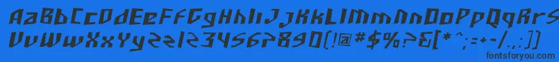 SF Junk Culture Oblique Font – Black Fonts on Blue Background