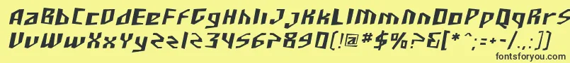 SF Junk Culture Oblique Font – Black Fonts on Yellow Background