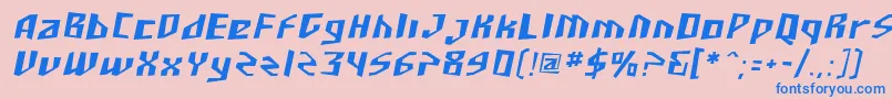 SF Junk Culture Oblique Font – Blue Fonts on Pink Background