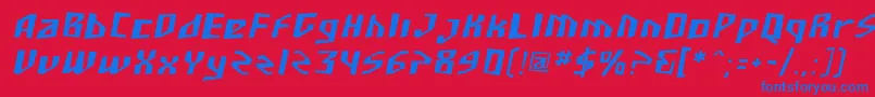 SF Junk Culture Oblique Font – Blue Fonts on Red Background