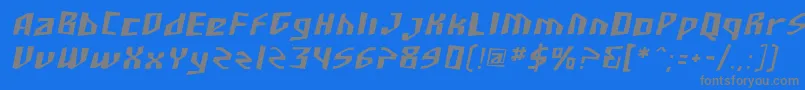 SF Junk Culture Oblique-Schriftart – Graue Schriften auf blauem Hintergrund