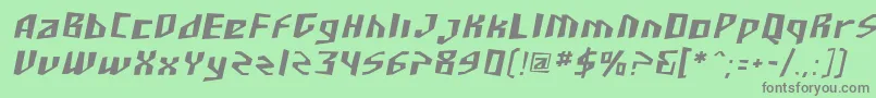 SF Junk Culture Oblique Font – Gray Fonts on Green Background