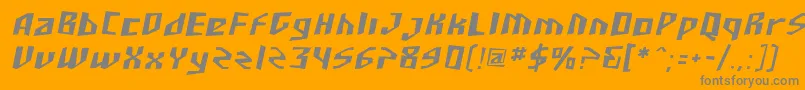 SF Junk Culture Oblique-Schriftart – Graue Schriften auf orangefarbenem Hintergrund