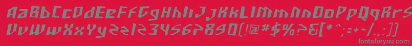 SF Junk Culture Oblique Font – Gray Fonts on Red Background