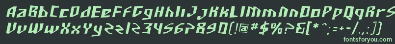 SF Junk Culture Oblique Font – Green Fonts on Black Background