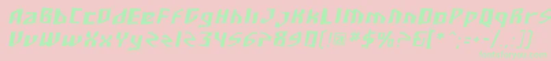 SF Junk Culture Oblique Font – Green Fonts on Pink Background