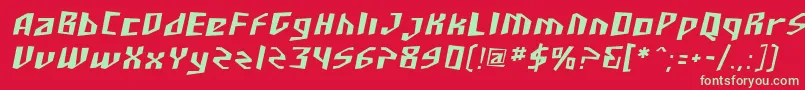 SF Junk Culture Oblique Font – Green Fonts on Red Background