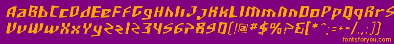 SF Junk Culture Oblique Font – Orange Fonts on Purple Background