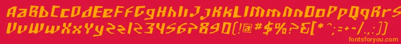 SF Junk Culture Oblique Font – Orange Fonts on Red Background