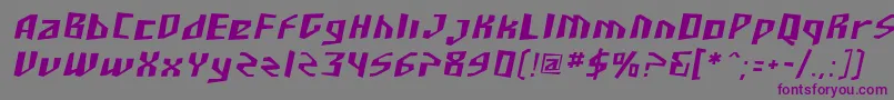フォントSF Junk Culture Oblique – 紫色のフォント、灰色の背景