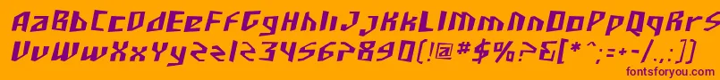 SF Junk Culture Oblique Font – Purple Fonts on Orange Background