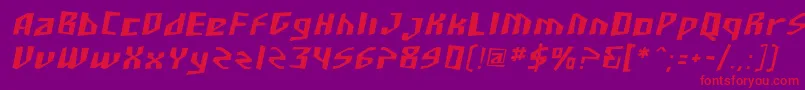 SF Junk Culture Oblique Font – Red Fonts on Purple Background